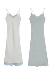 Daydream Reversible Satin Dress - Green